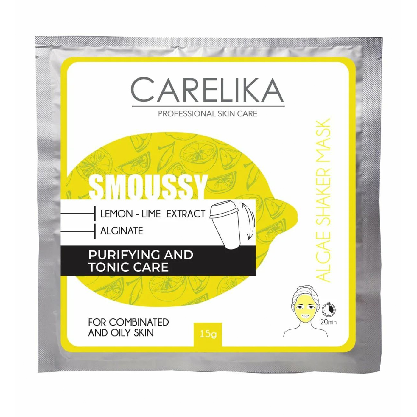 Маска-шейкер для обличчя Carelika Smoussy Shaker Mask Lemon Extract Лимон-лайм, 15 г