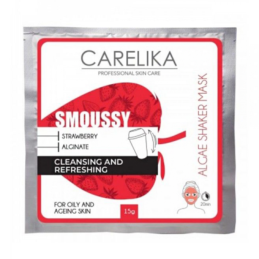 Маска-шейкер для обличчя Carelika Smoussy Shaker Mask Strawberry з полуницею, 15 г